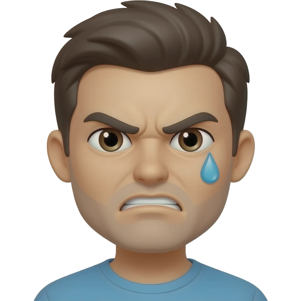 Angry emoji with a sweat drop emoji