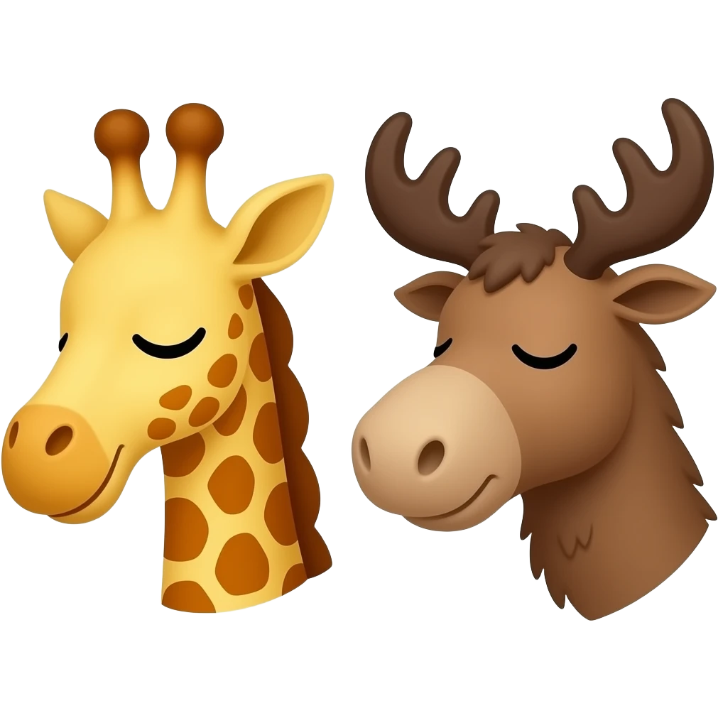 Einfacher Giraffenkopf und Elchkopf schlafen emoji