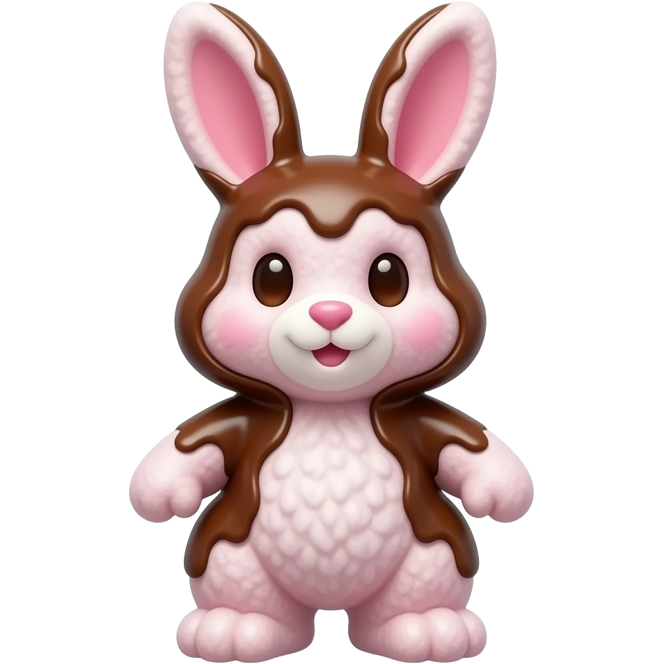 Cotton candy the bunny in chocolate! emoji