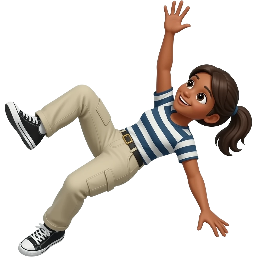 brown woman falling emoji