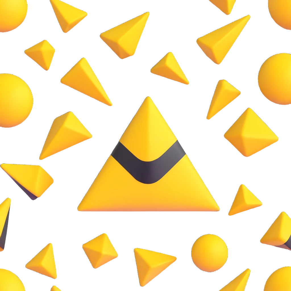 create a 3d image using a combination of black and yellow colors emoji