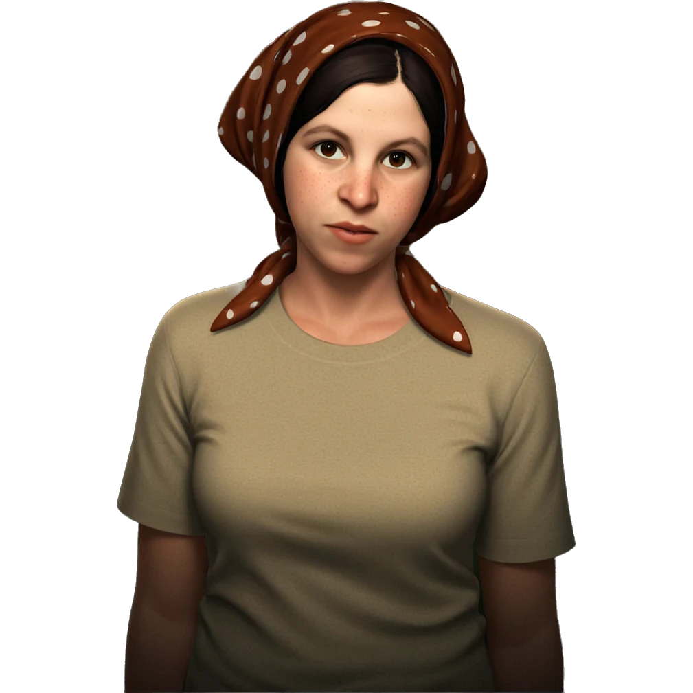 freckled girl in head scarf emoji