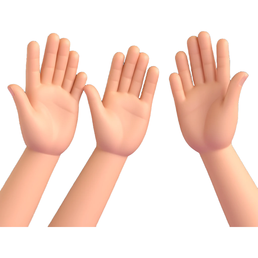 Realistic hands clapping, joyful celebration, focus on hands, motion blur, bright background emoji