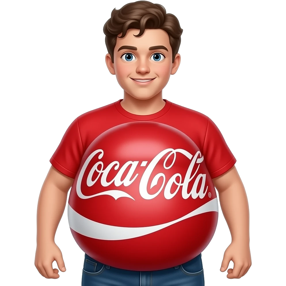 Zrób chłopak 14 latek z cola brzuchem🫄🏼 brzuch ma kształt jak balon + twarty brzuch + super ekstremalnie ogromny brzuch i trzyma coca-cole emoji