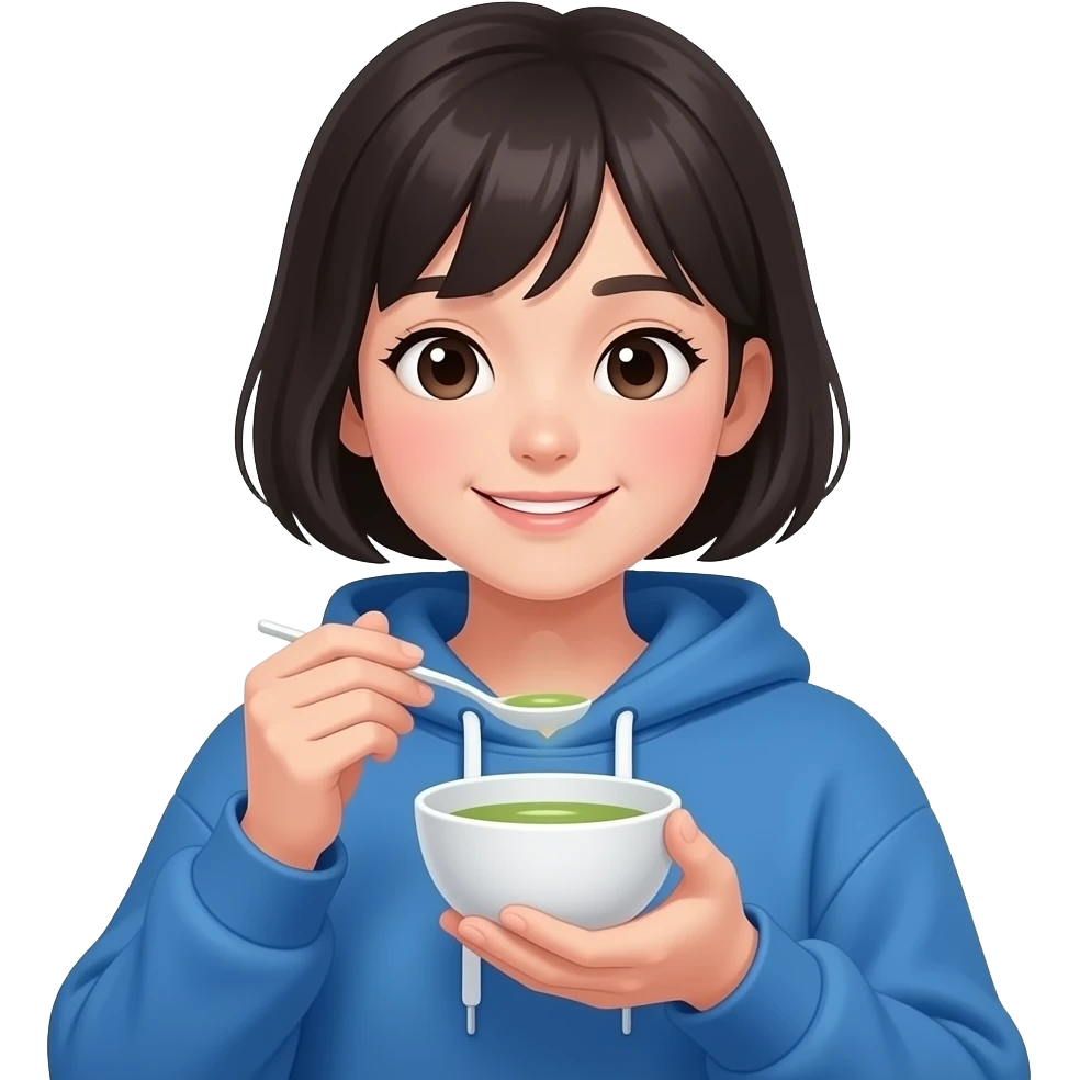 cool girl drinking matcha emoji