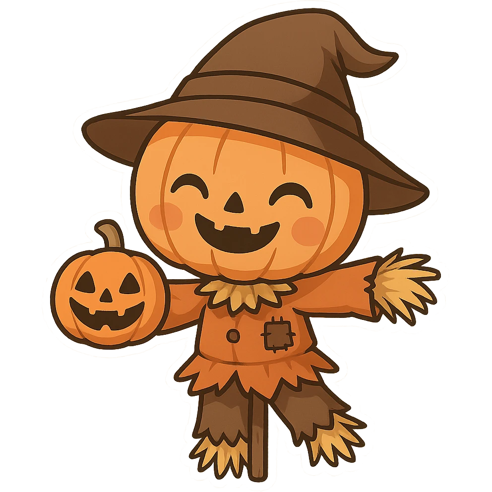 Halloween scarecrown remove background  emoji