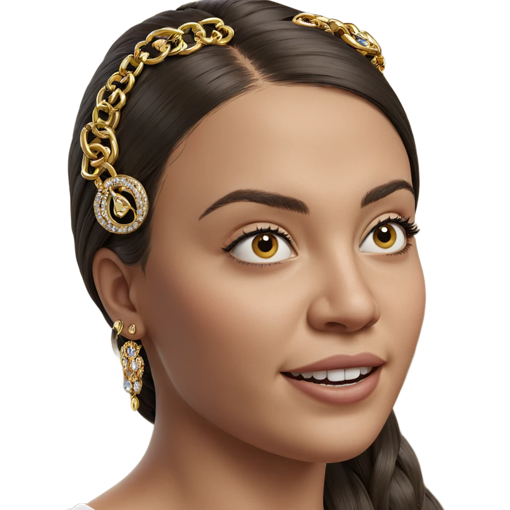 portrait of a girl with jewelry emoji