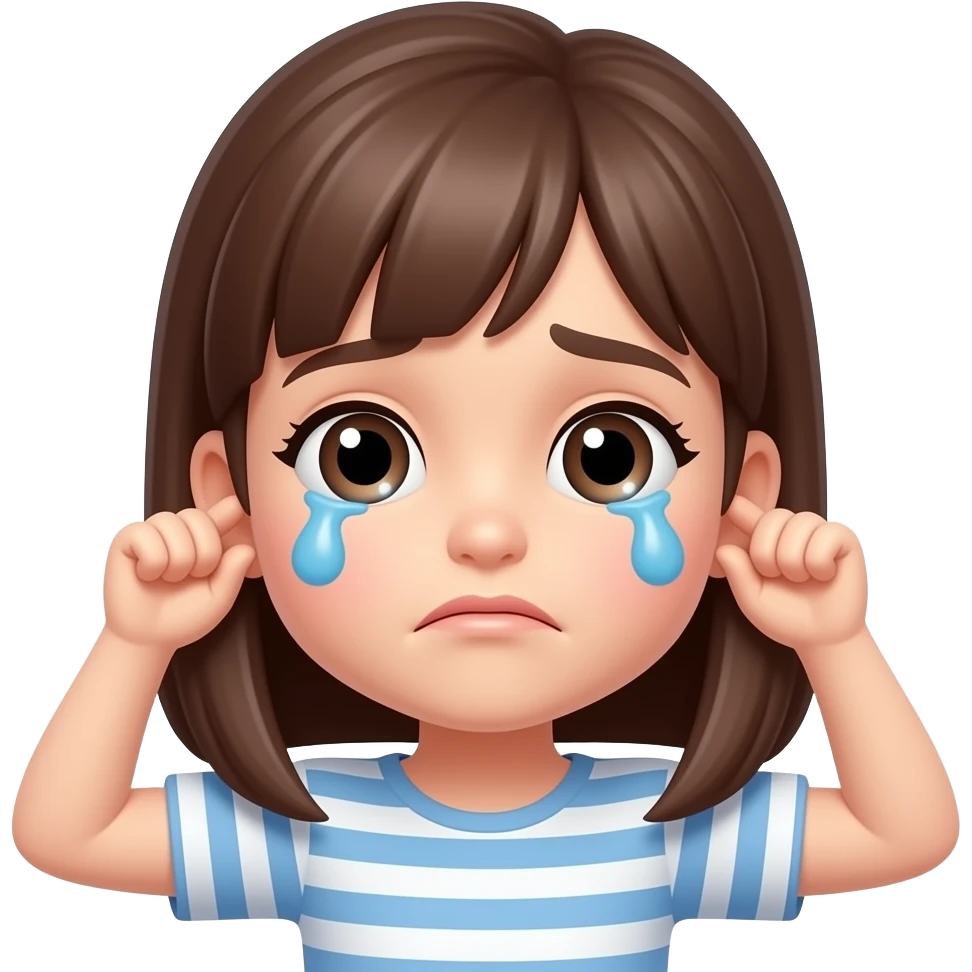 ears pulling sorry emoji girl teary eyes emoji
