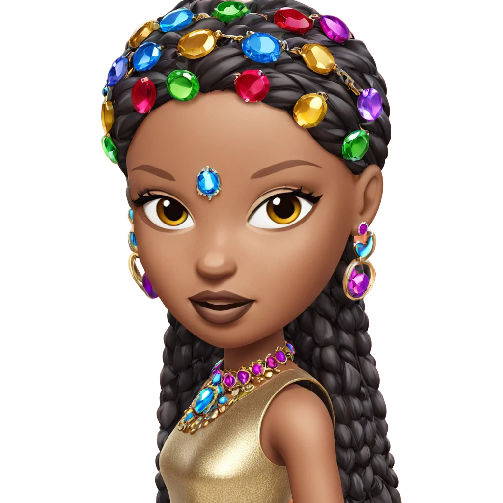 dark-skinned girl with jewelry emoji