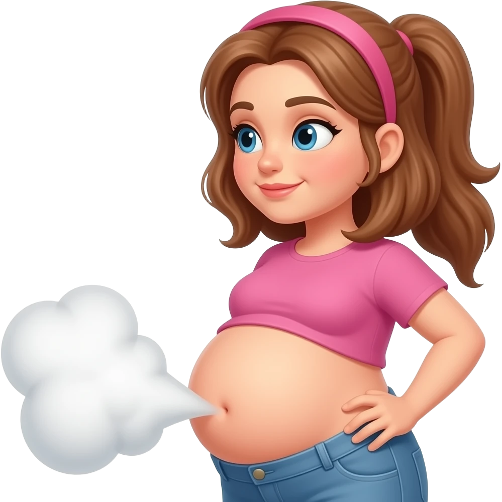 WOMAN belly's farts emoji