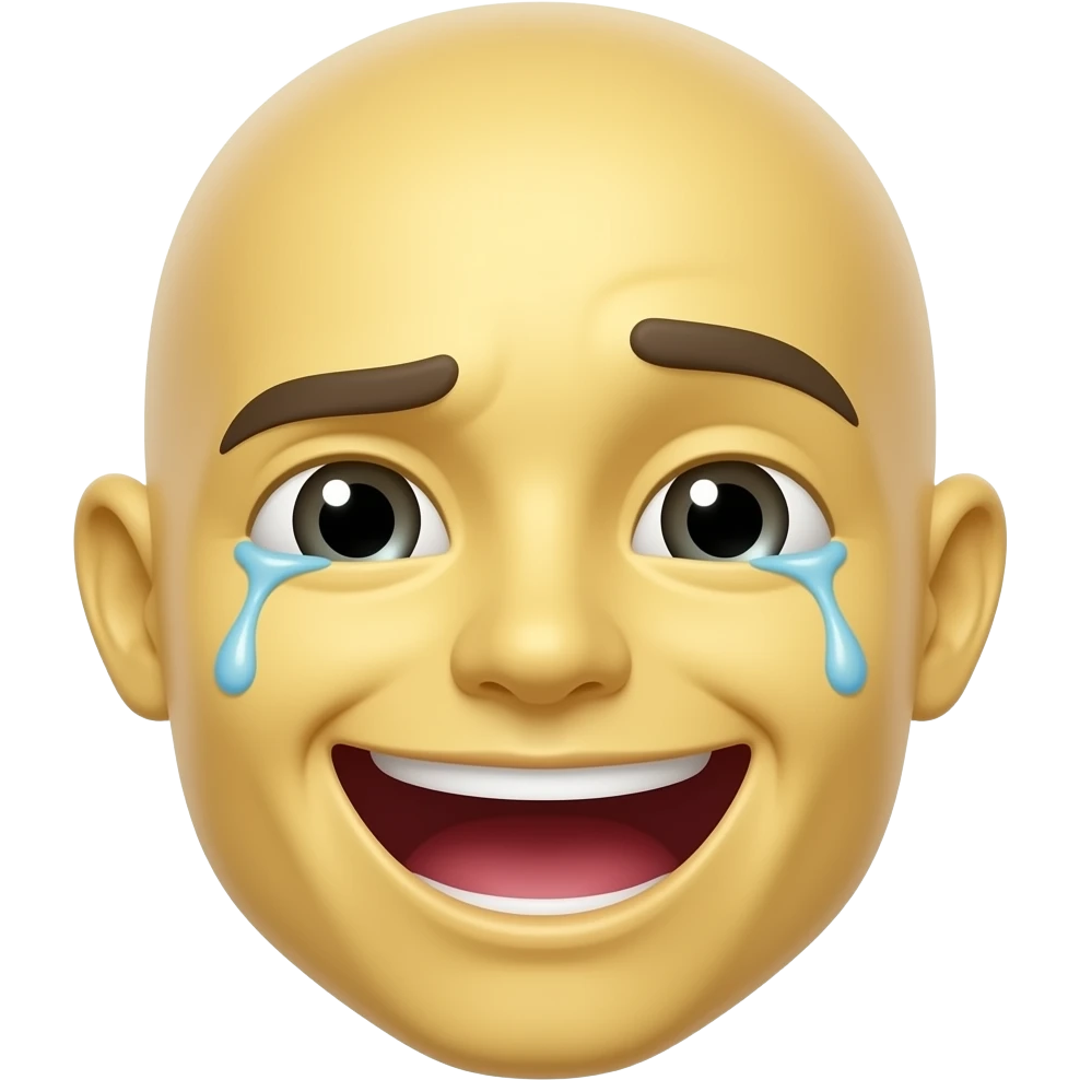 Funny laughing with crying no humans no animal no things just laughing yellow bald head like this 😭 emoji