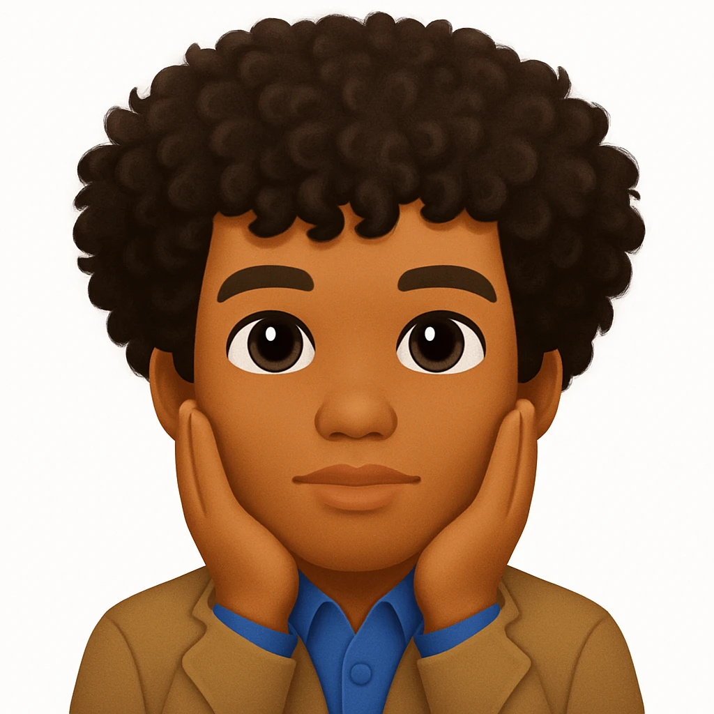 turn the second man in emoji style of the 1st image, match the facial features and match dressing style emoji