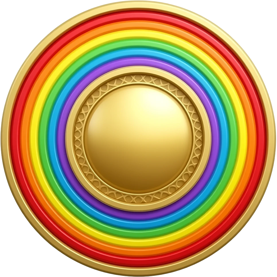 A rainbow-themed medal emoji