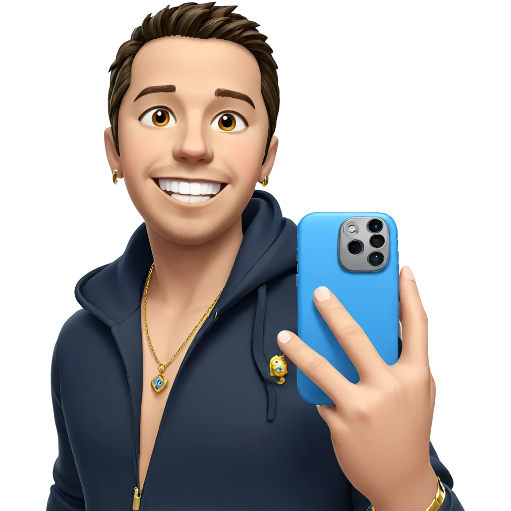 smiling boy with jewelry emoji