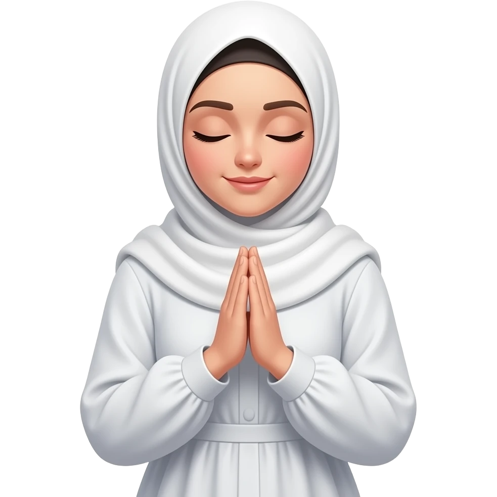 hijabi woman being thankful (alhamdullah) emoji