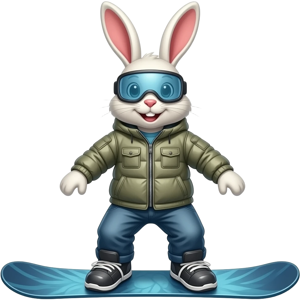 Bunnies on a Snowboard emoji