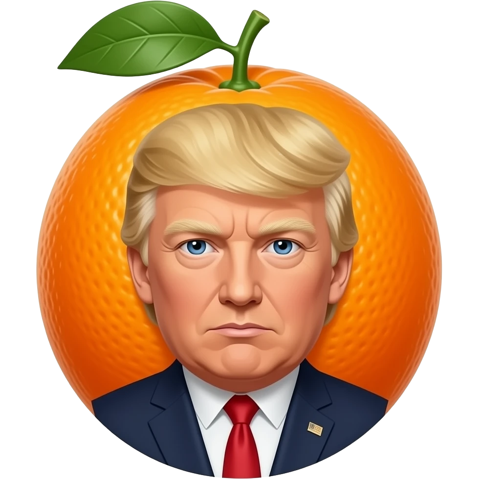 Donald Trump as an orange emoji