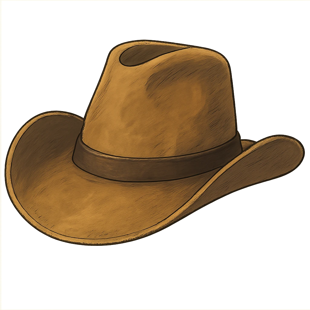 a cowboy hat, viewed 2/3 to the front emoji