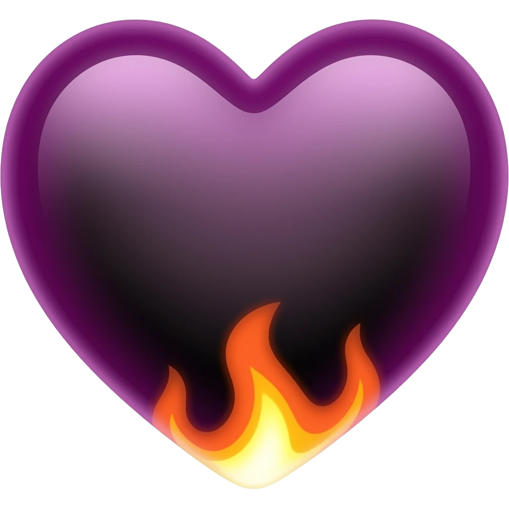 Yanan mor kara kalp emoji