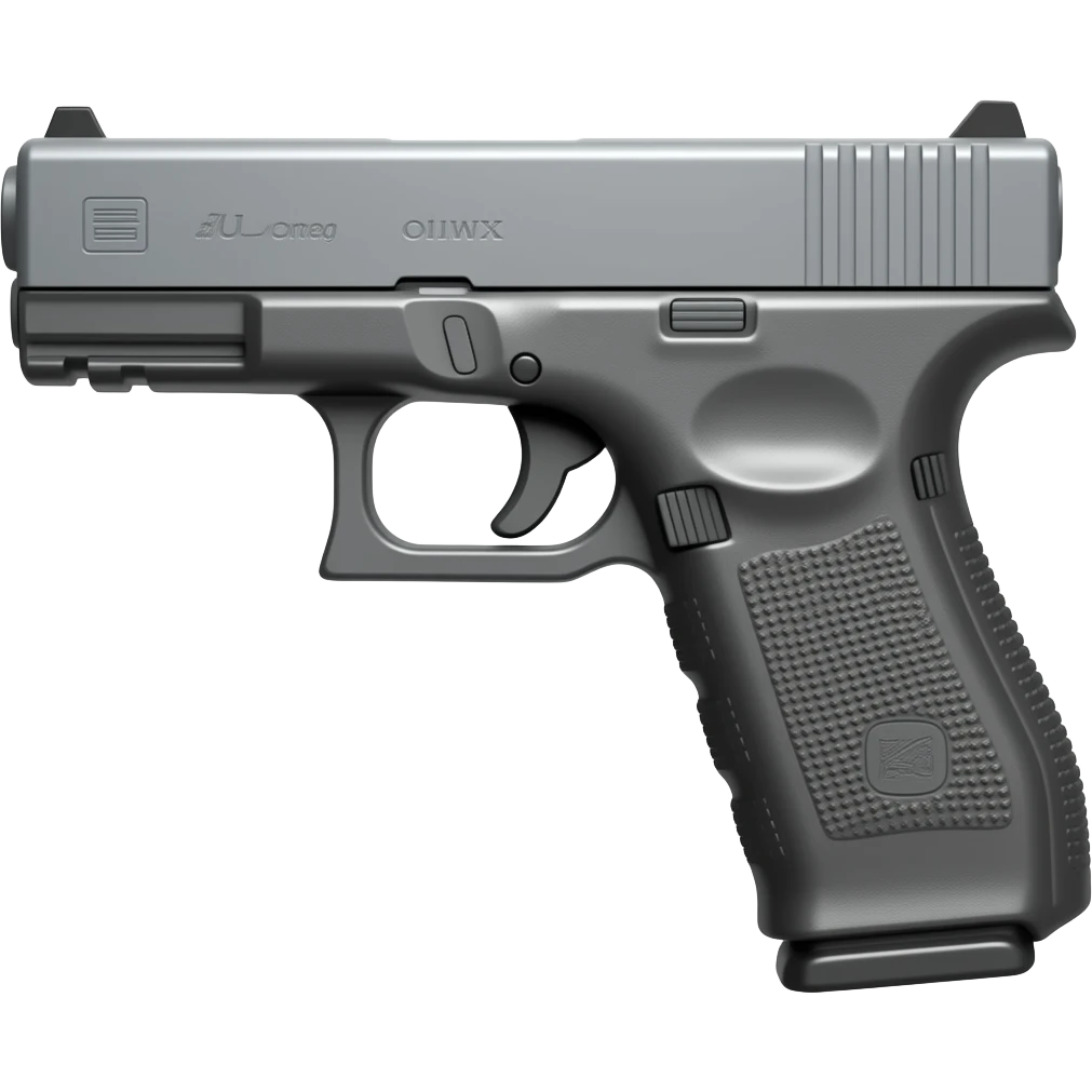 Silver-colored Glock 18 pistol emoji