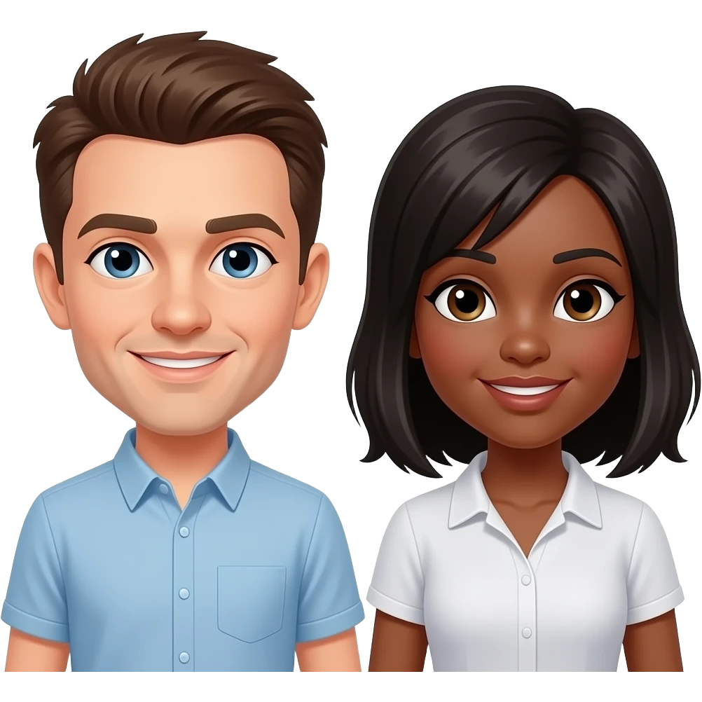 White man, black woman emoji