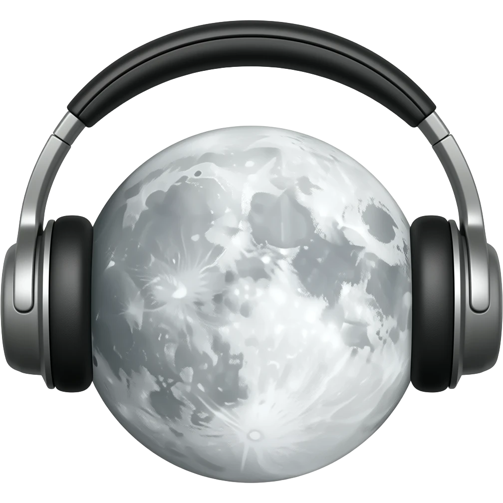 moon with headphones png emoji
