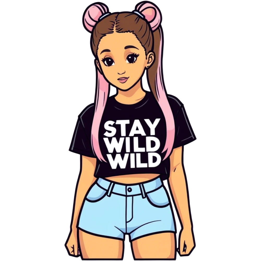 Ariana grande wearing stay wild merch emoji