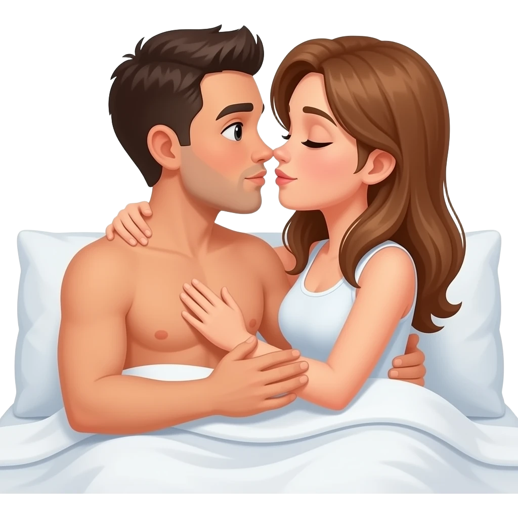 dos personas teniendo relaciones sexuales en una cama emoji