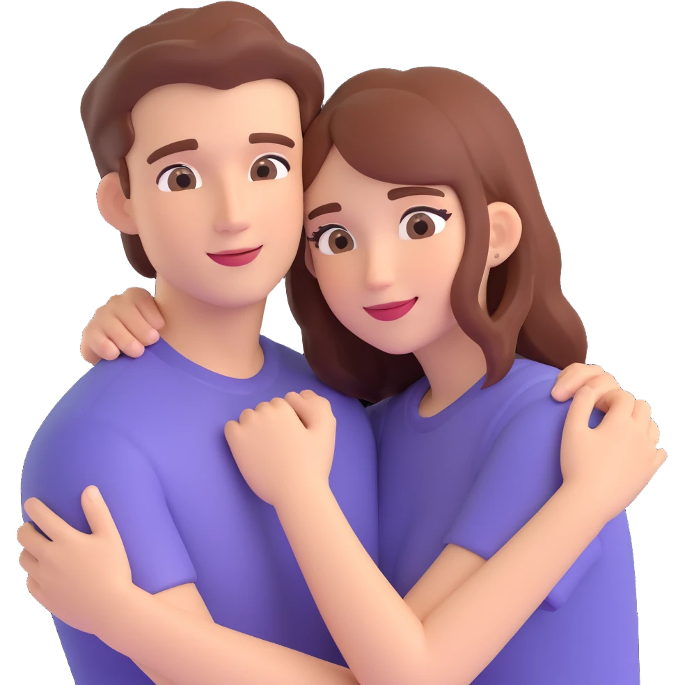 couple posing, close up pose, living room background emoji