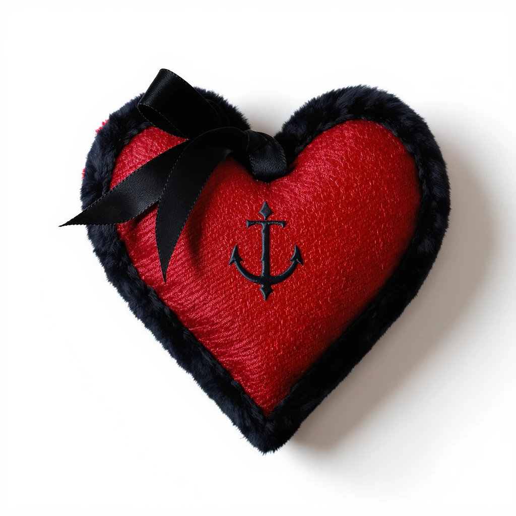 gothic heart with a black velvet ribbon emoji