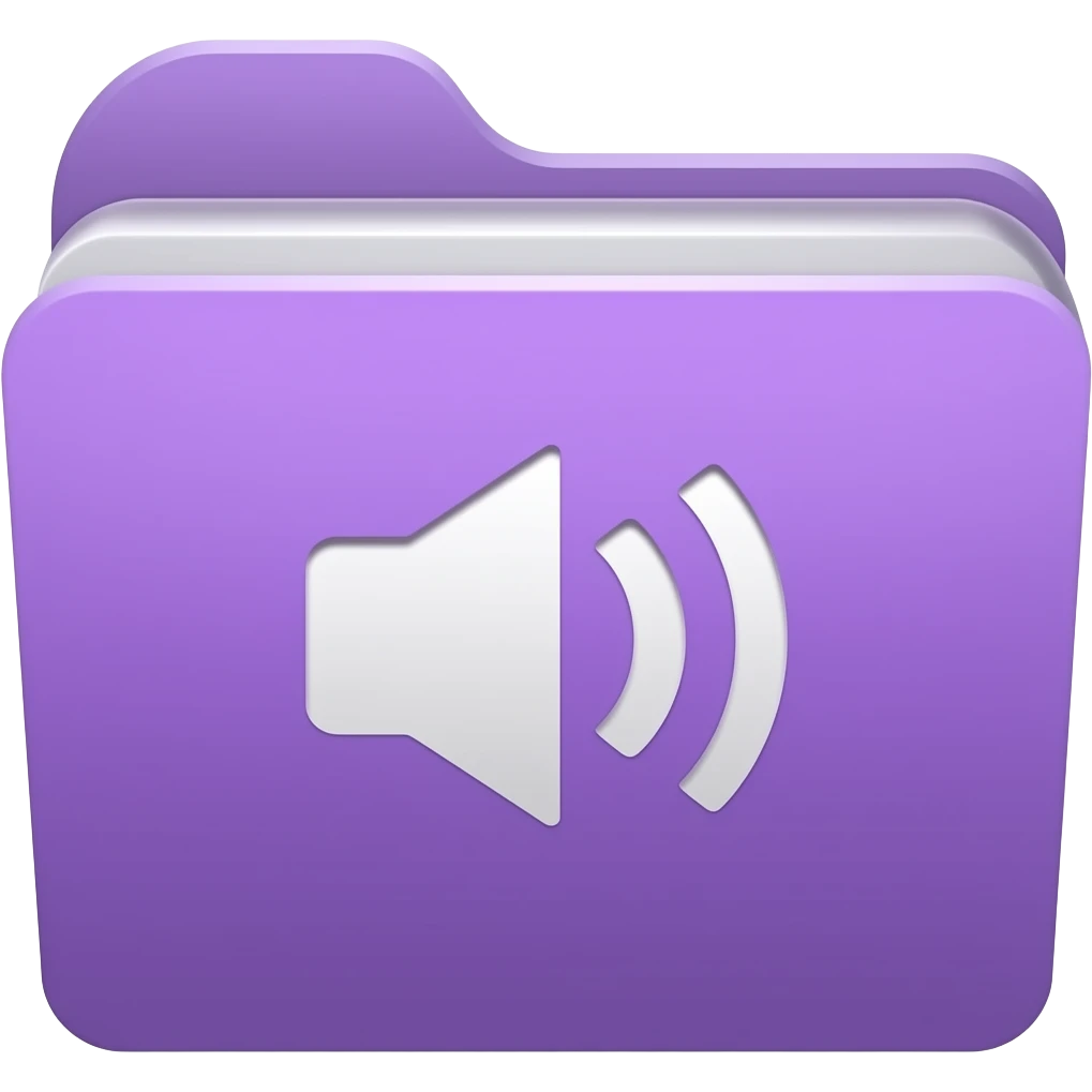 SFX: Purple folder with a sound jack/port icon. emoji