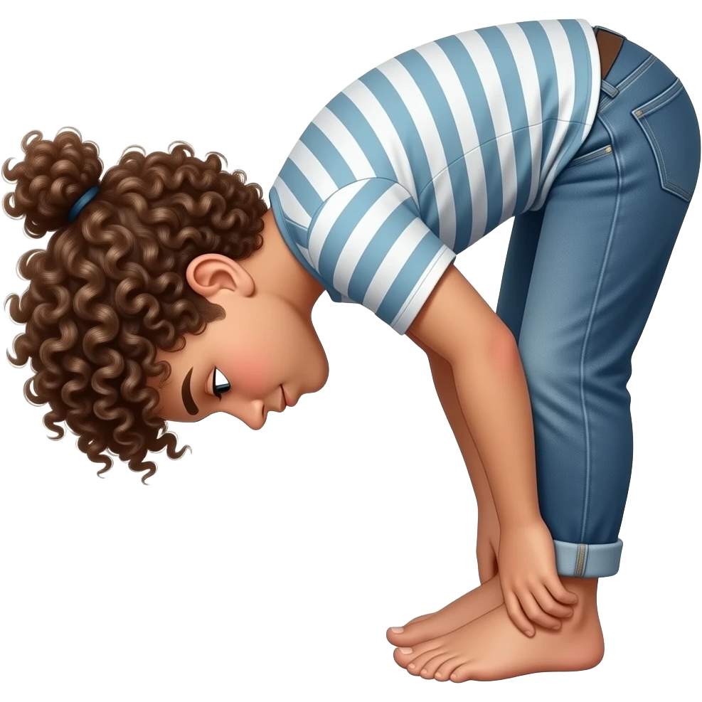 🧑🏼‍🦱 + 🙇🏼= 🦶🏼 emoji