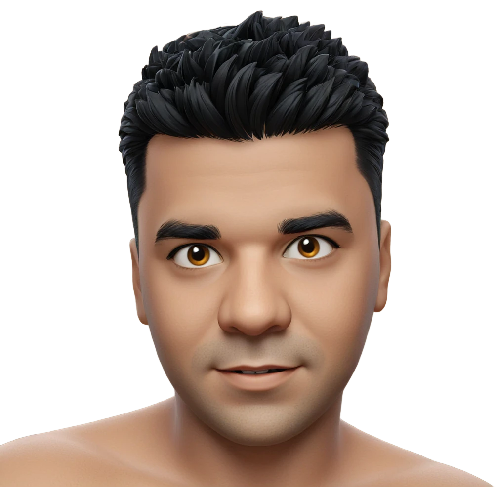 smiling boy portrait with black hair emoji