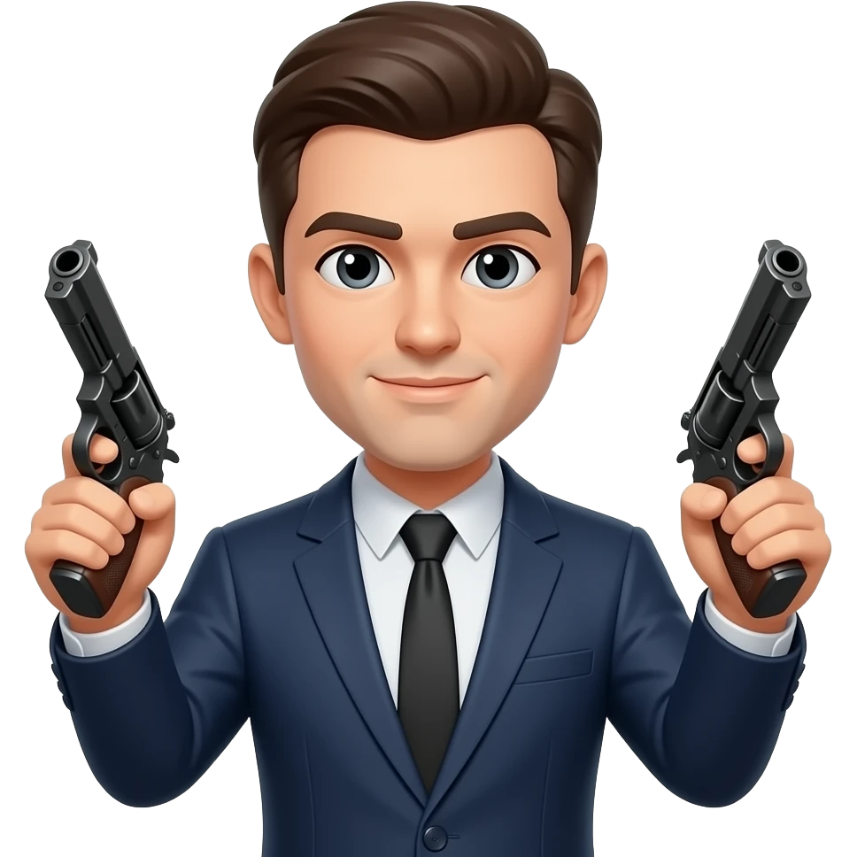 Un emoji con pistolas emoji