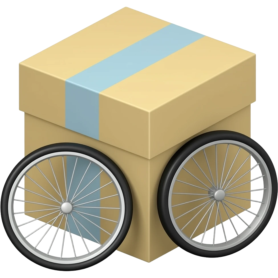 Box, wheel, bicycle emoji