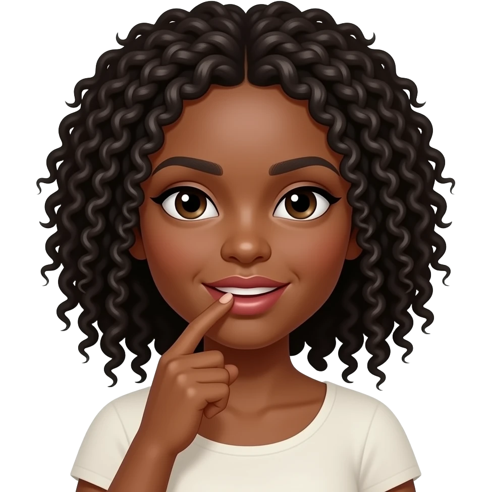 Biting lip black emoji