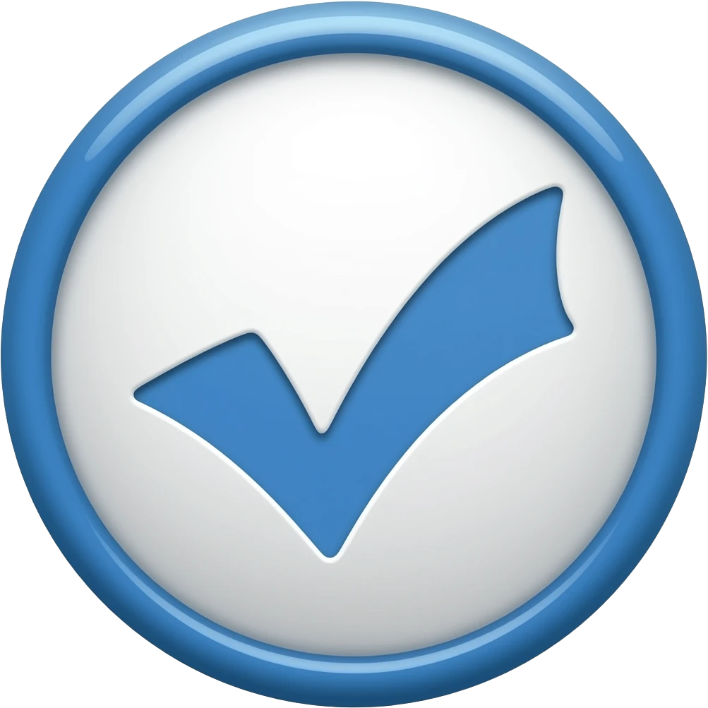 Centang biru berbentuk bulat emoji