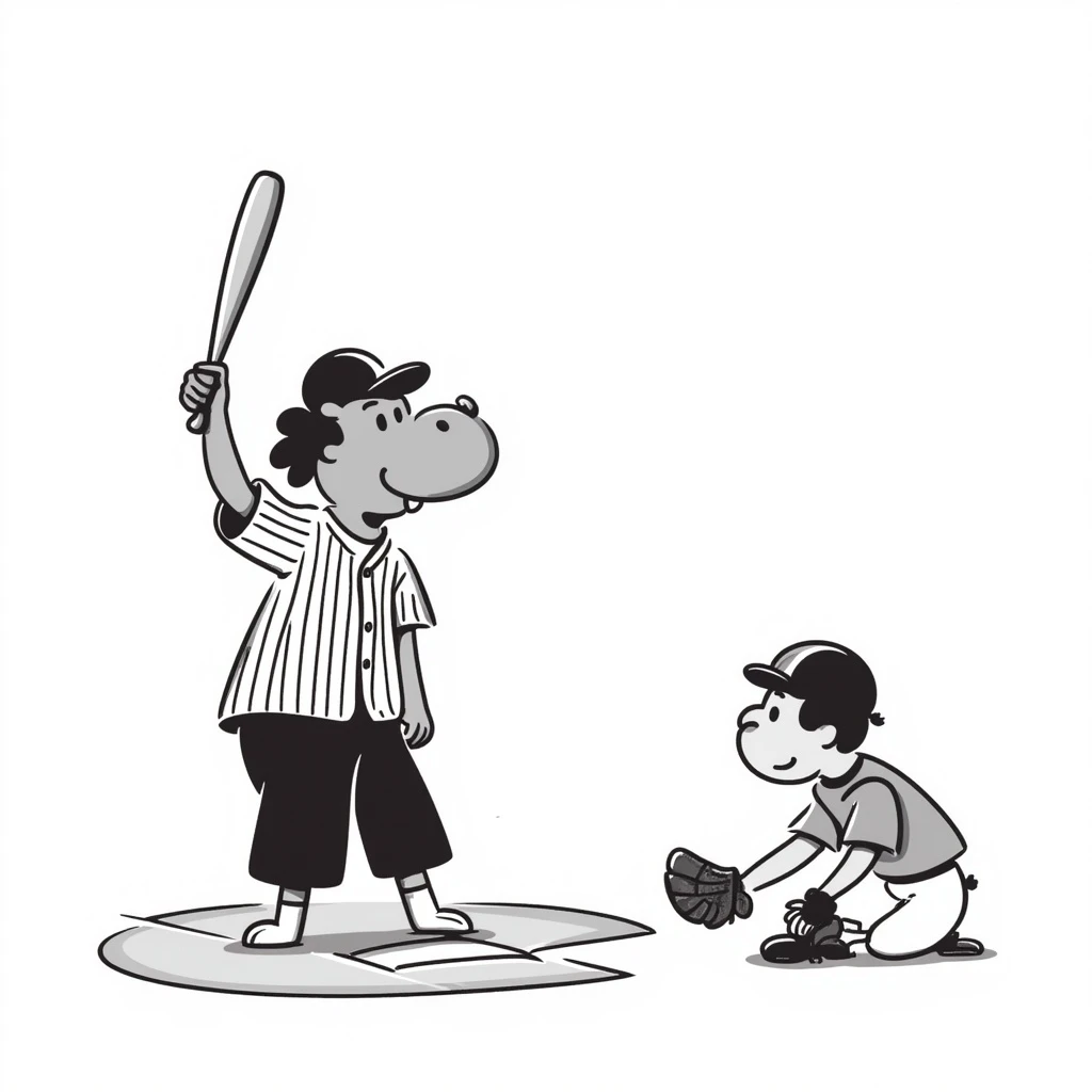 hippo baseball player batting at home plate emoji