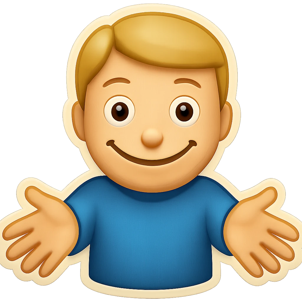 Edit the poker face emoji with a blank expression, offering a warm hug, with a weird smile, keep the background transparent. emoji