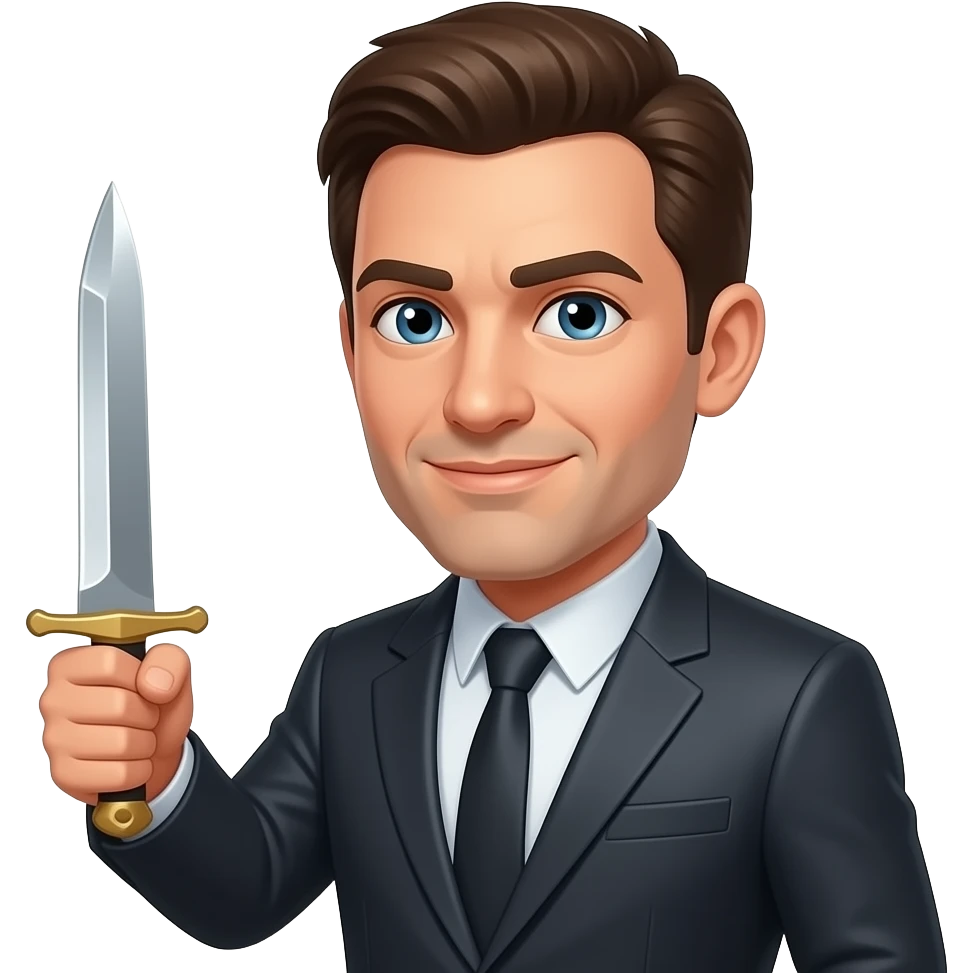A man holding a dagger emoji