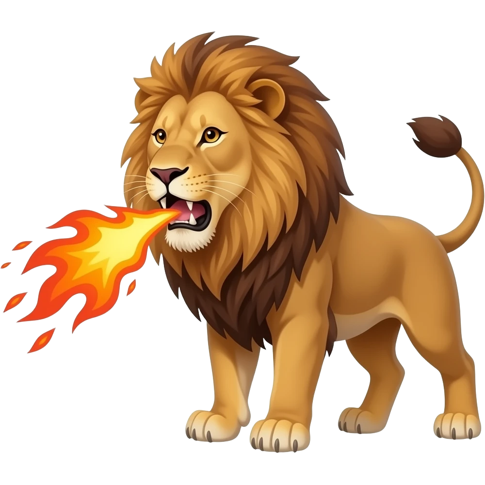 A lion that spits fire emoji
