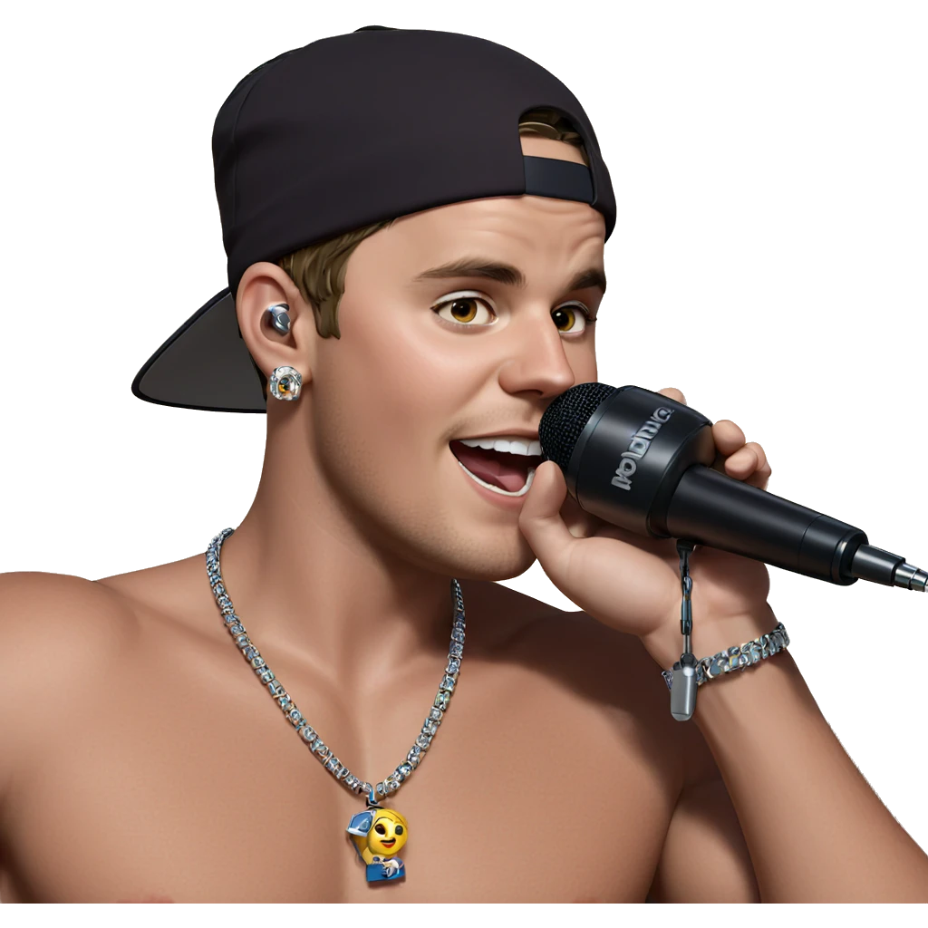 boy with microphone and jewelry emoji