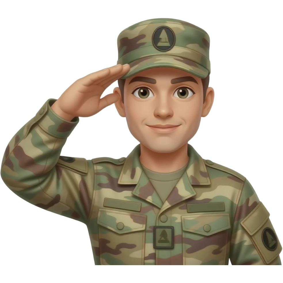 army fatigues saluting  text Killer Bunnies emoji