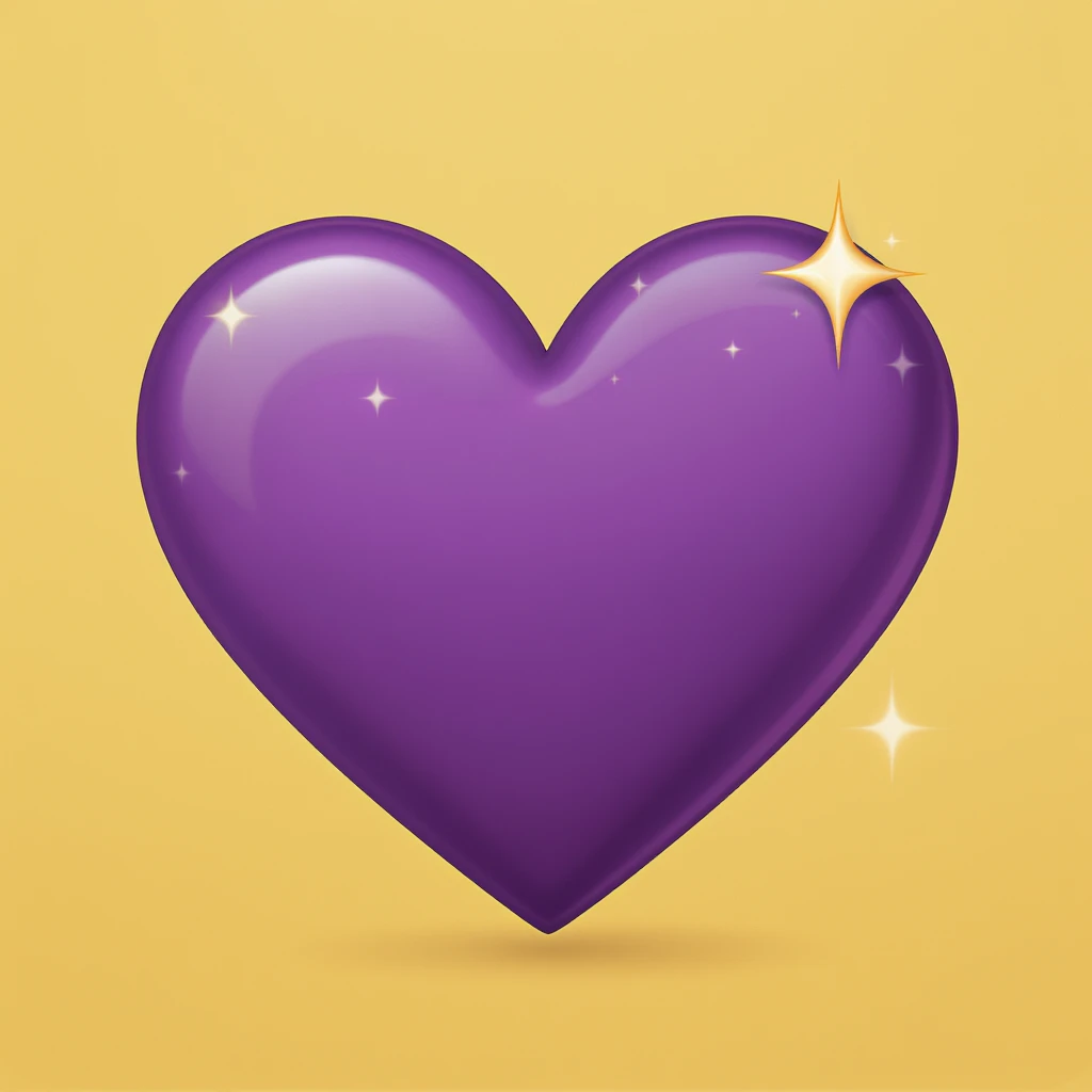 purple heart emoji with sparkles emoji