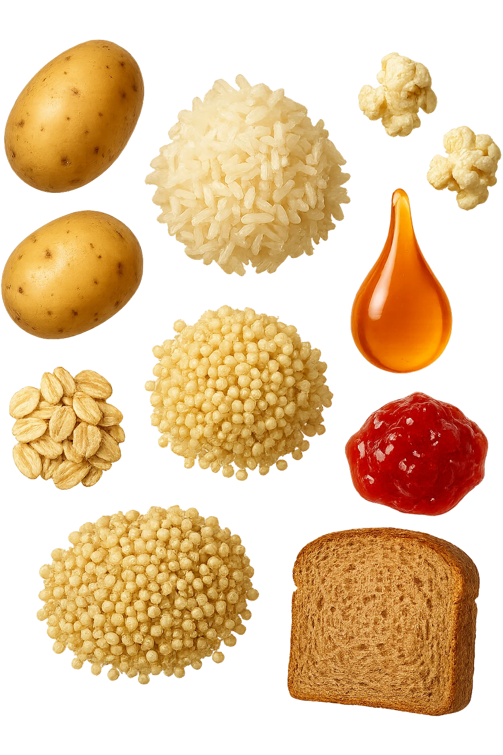EMOJI STILE IPHONE DI Patate
Riso
Popcorn
Avena
Quinoa
Sciroppo d’acero
Marmellata di fragole
Pane di farro, fluttuano in aria REALISTICA 4K emoji
