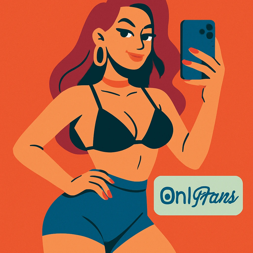 OnlyFans model, confident pose, modern influencer, stylish, suggestive but not explicit, vibrant colors, digital illustration emoji