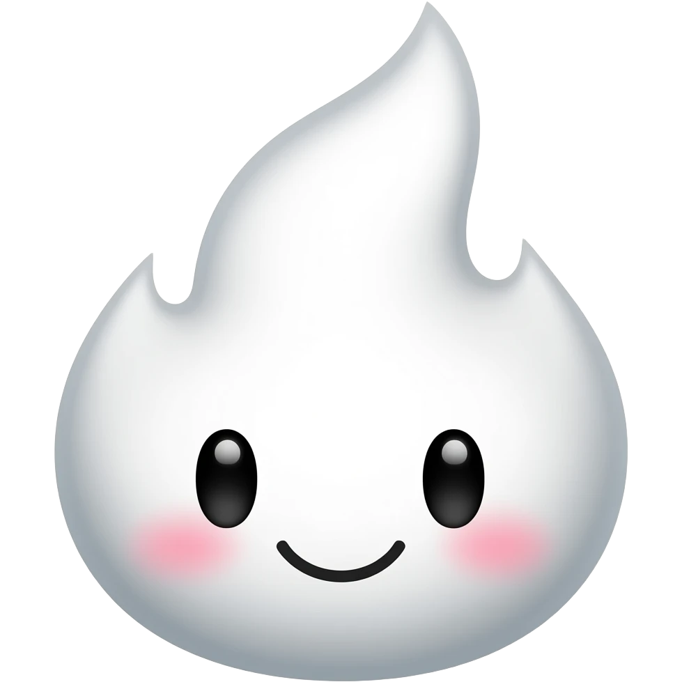 White Kuwaii fire emoji
