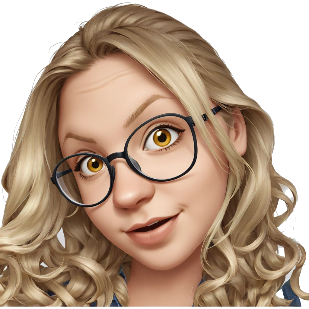 blonde girl with glasses portrait emoji