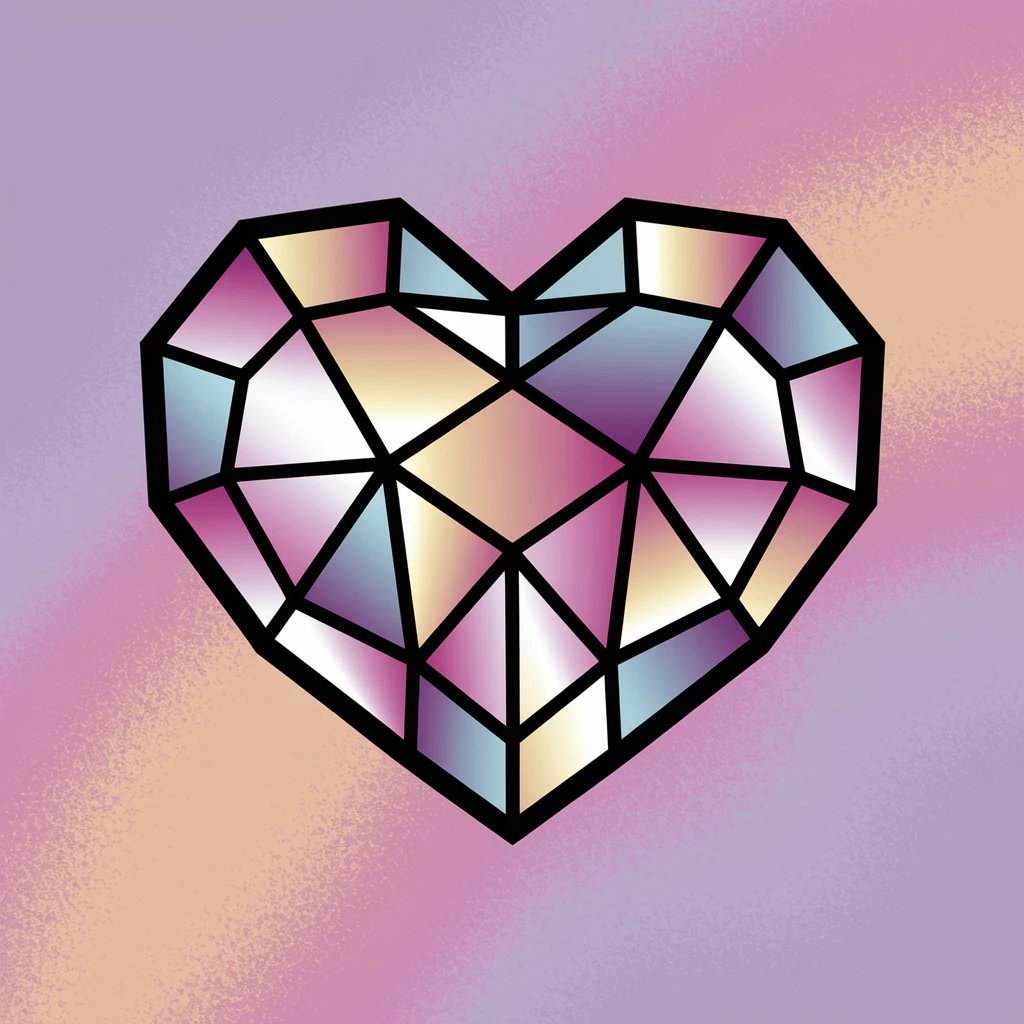 heart with a crystal pastel effect emoji