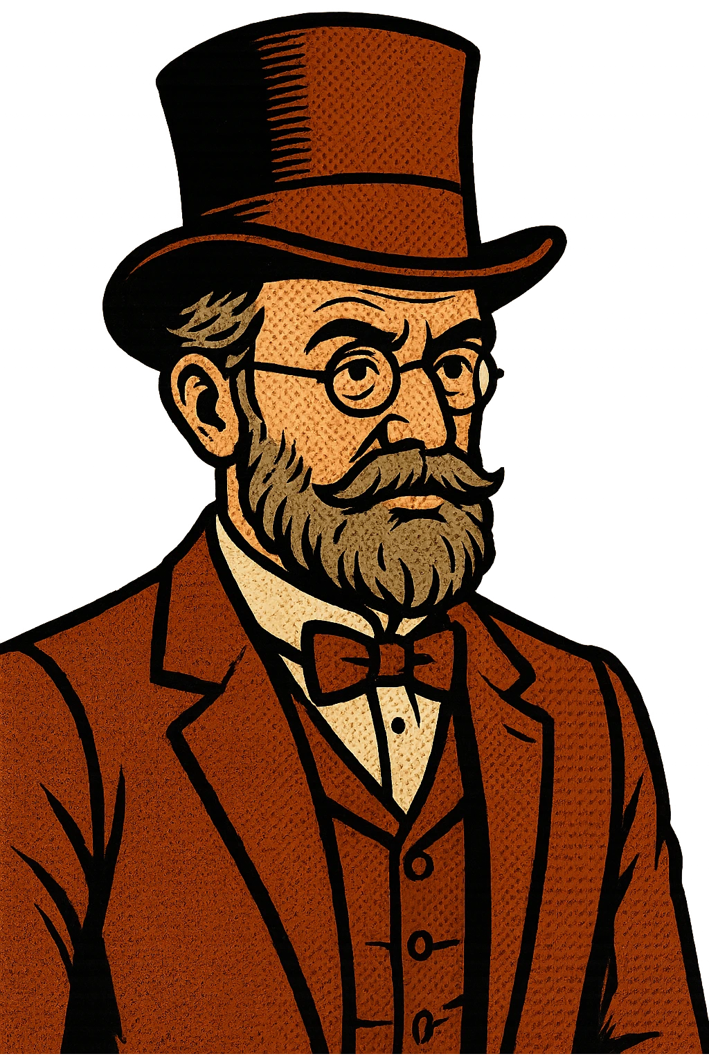 A victorian professor wearing a brown suit and top hat emoji